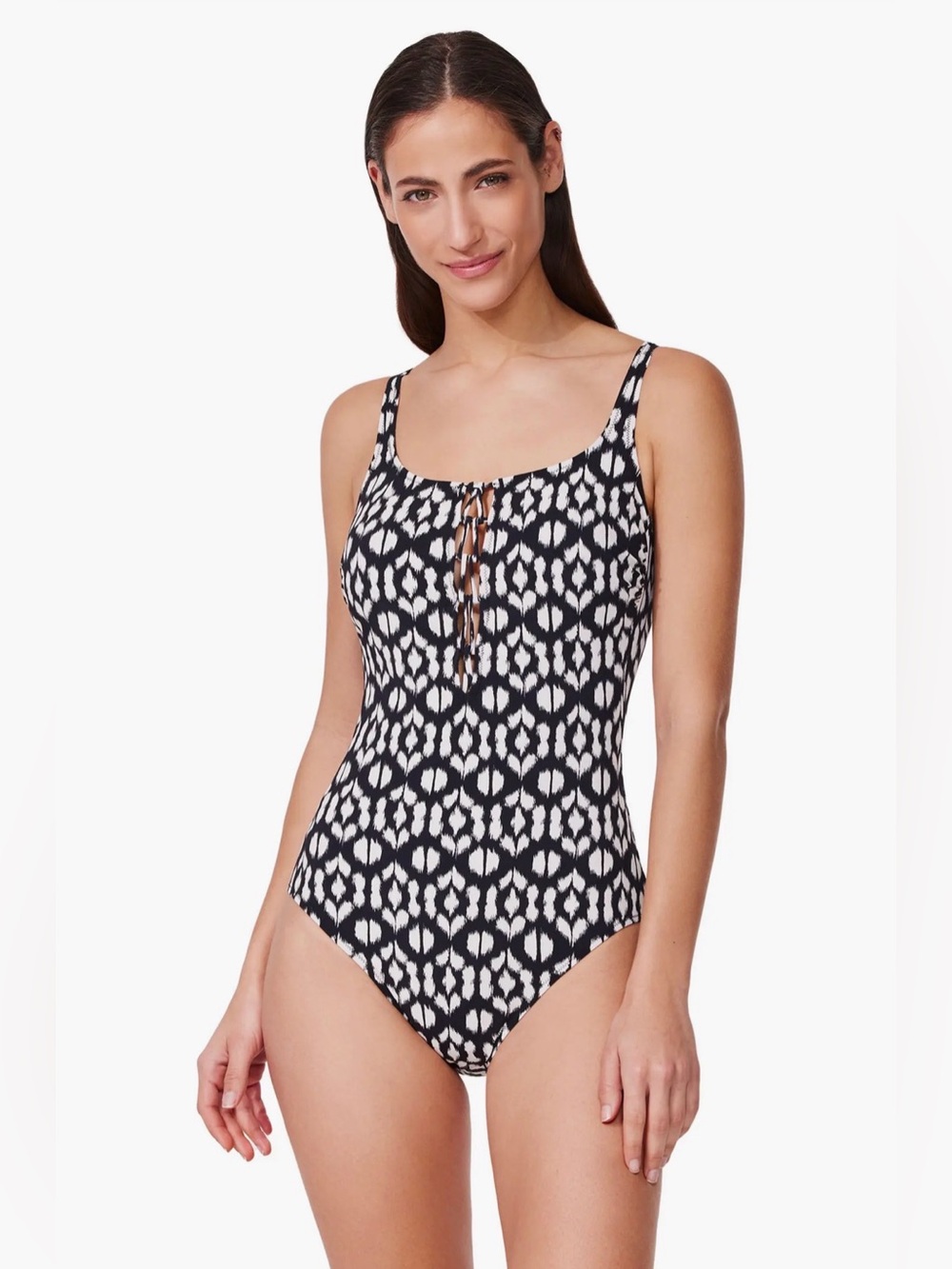 Gottex Mantra Braided Square Neck One Piece Swimsuit. Size 6